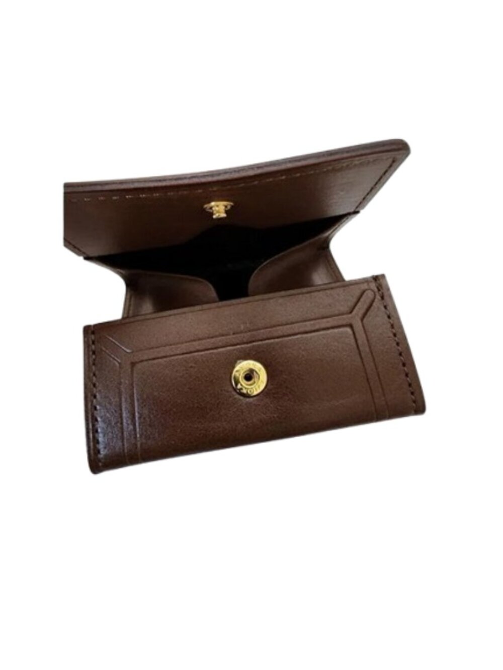 Vintage Yves Saint Laurent YSL Brown Leather Card Coin Holder Wallet Case - Picture 5 of 6